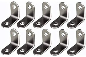 888 Corp L Bracket 10 Pack 1/2 x 1/2 Zinc Plated Steel Corner Brace Reinforce Frame Corners, Attach Stacked Frames, Stretched