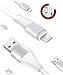 Zeuste [3-Pack Silver 6Ft] iPhone Charger High Speed Data Transfer Sync Lightning Charging Cable for iPhone 6S 6 5s 5c IPOD TOUCH 5 NANO 7 IPAD MINI, Compatible with iOS 9
