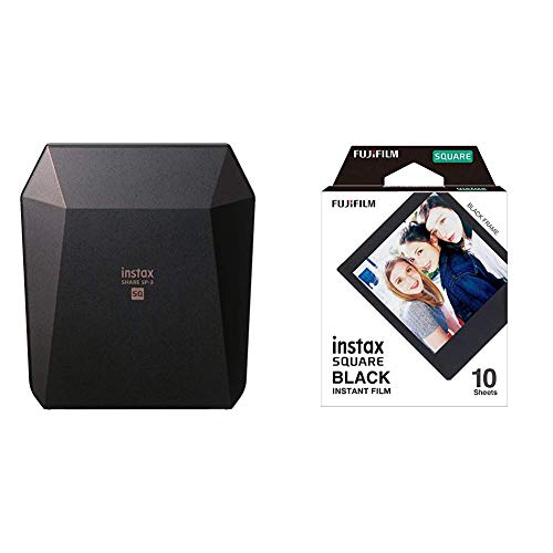 Fujifilm 16558138 Imprimante format Carré Noir/Blanc & Instax Square Frame Ww1 colorfilm Noir