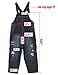 Mordenmiss Women's Rompers Wide Leg Pants Strapless Denim Jumpsuit with Pockets, Style-3 Torn Dark Blue, One Size