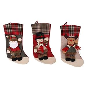 Christmas Stocking Set van 3, Xmas Sock Sack Gift Bag Hanging Socks Bag Voor Tree Decoration Christmas Ornament Candy Pouch Bag Christmas Socks