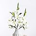 Sunm Boutique 35.4 in Artificial Lily Flowers, Real Touch Lily with 6 Full Bloom Heads and 3 Buds, Long Stems Tiger Lily Flower, Latex Lily Flower for Easter Wedding Party Office Home Decor, 3 Pcs