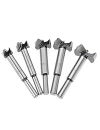 qlouni 5 paquetes Forstner Bisagra vástago bits Sets 15   35 mm Acero de alto carbono de largo Ronda cortador de agujero brocas para madera de plástico de madera contrachapada