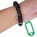 SENHAI 12 pcs Wristband Keychains & 6 pcs Key Tags, Plastic Coil Stretch Elastic Spring Spiral Bracelet Key Ring for Gym Pool ID Badge, Plastic ID Tags with Label Window for Keychain Pet Luggage Bag