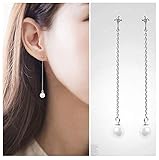A&C Fashion Korean Version Alloy Bead Chain Earrings for Women. Unique Handmade Dangle Jewelry for Girl. (Silver Color)