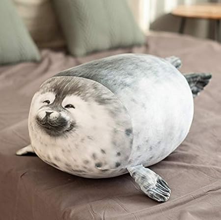 Amazon ぽっちゃりしたブロブシールぬいぐるみ枕動物のおもちゃかわいい海の動物ぬいぐるみギフト椅子胸巨大なかわいい 枕装飾リアルなぬいぐるみ海洋生物シールぬいぐるみシミュレーション子供のおもちゃ誕生日ギフト 30cm スマイル ぬいぐるみ おもちゃ