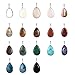 20pcs Teardrop Water Drop Shape Healing Chakra Charm Beads Crystal Stone Random Color Pendants for Necklace Jewelry Making