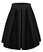 Face N Face Women's High Waisted A line Street Skirt Skater Pleated Full Midi Skirt Medium Black