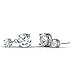 Cate & Chloe Jasmine 18k White Gold Dangling Stud Earrings with Solitaire Round Cut Simulated Diamond Crystals, Elegant Jewelry for Women, Gift for Her