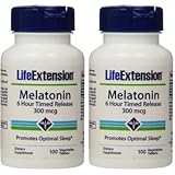 Life Extension Melatonin Time Released Vegetarian Tablets, 300 mcg, 100 Count (200)
