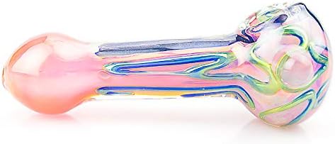 HAAC 4.3 Inch Long Pipe,Newest Bub Handmade Shiny Magic Style Glass(Color As Shown)