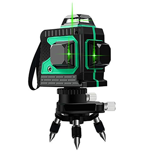 Electronic Laser Level, 12 Lines Green Beam 131Ft Vertical Horizontal Line with 1 Tripod Base,Rechargeable Battery, Wider Range of Illumination,High Precision