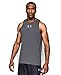 Under Armour Men's Charged Cotton Jus Sayin Too Tank, Carbon Heather/Elemental, Large
