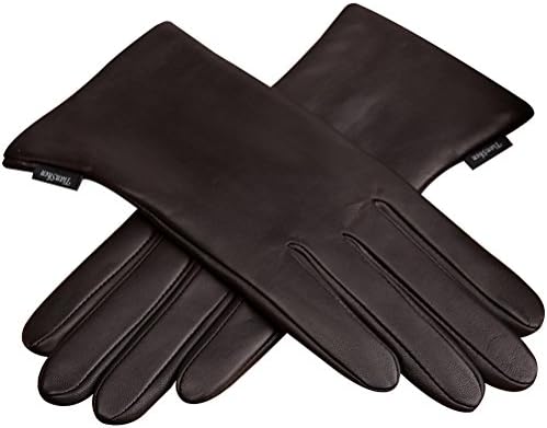CHULRITA Womens Genuine Leather Driving Winter Gloves with Wool Lining, Black, Small