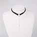 Udobuy 2 Pcs Set Fashion Simple Style Black Velvet PU Leather Choker Necklace Eye Bead Charm Tattoo Choker