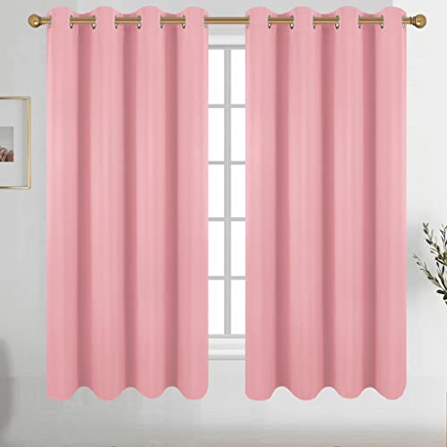 Diraysid Pink Grommet Blackout Curtains