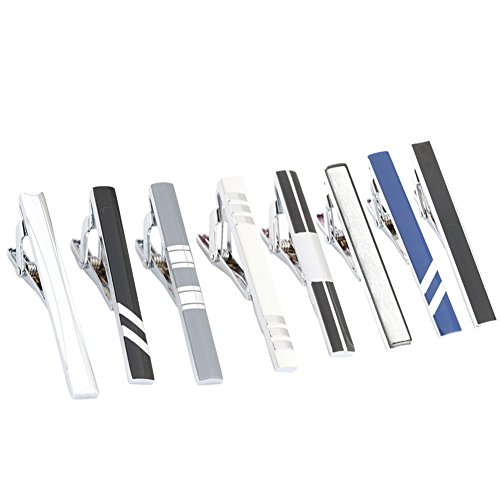 GWD Men Tie Bar Clip Set for 2.1 Inch Metal Clasps Business Fashion (Style A) - Thumbnail 2