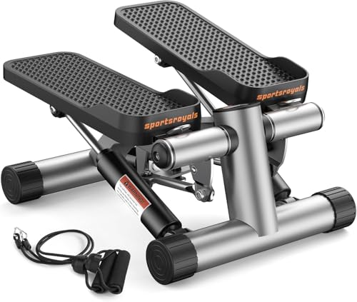 FEIERDUN 2 in 1 Vertical & Twisting Stepper, Mini Stair Stepper with Resistance Bands, 400LBS Capacity Hydraulic Fitness Stepper with LCD Monitor