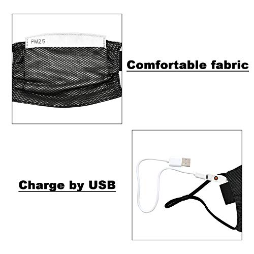 Light Up Face Mas LED Rave мαsk 7 Colors Luminous Fun Rechargeable Radiation Face Mas for EDM EDC Men Women Christmas Party Festival Masquerade Costumes Glow in The Dark (Black)