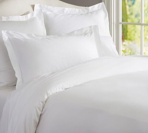 Bamboo/Microfiber Duvet Cover Set Ultra Soft 3 Piece Set - Hypoallergenic and Wrinkle Free - King - White