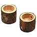 Hagao Tea Light Candle Holders, Personalized Wooden Votive Tealight Holder for Wedding Party Birthday Holiday Set of 2 (2