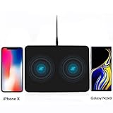 Dual Wireless Charger,Itian Wireless Charging Pad Q300 Compatible with iPhone Xs Xr Xs Max 8 iPhone 8 Plus iPhone X Samsung Galaxy Note9 S9 + Note8 S8+ (AC Adapter Included)