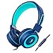 Kids Headphones – SIMILKY Products Foldable Stereo Tangle-Free 3.5mm Jack Wired Cord On-Ear Headset for Children (Navy/Teal)thumb 4