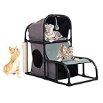 Sfeomi Tiragraffi Gatto Albero per Gatti Cat Tower Scala/Giocattolo/Letto Stabile in Sisal Naturale con Palla