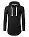 URBANCREWS Mens Hipster Hip Hop Elong Pullover Hoodie Shirts Black Medium