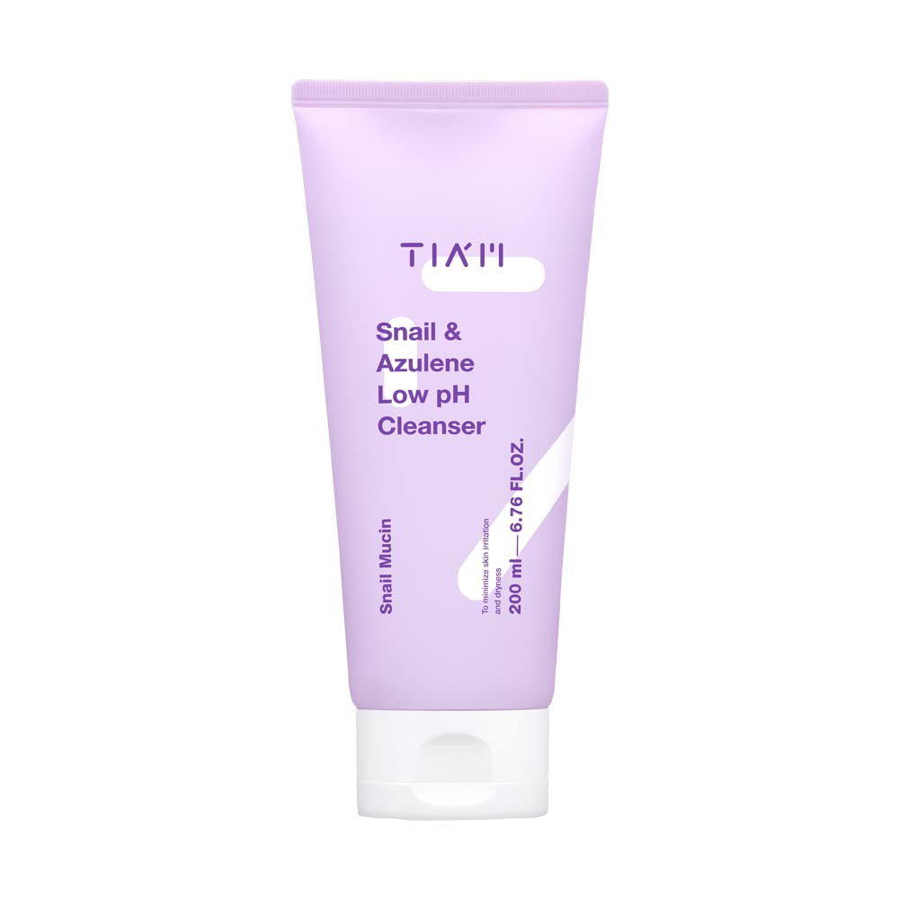 TIAM Snail & Azulene Low pH Cleanser- Foaming Face Wash & Gentle Cleanser | Balancing & Hydrating Cleanser Enriched w/Snail Mucin Essence | Snail Skincare Face Cleanser for Dry Skin (6.76 fl oz)