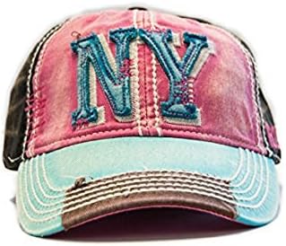 New York 1625 Vintage Baseball Cap (6 Styles Available) (Pink/Blue/Brown)  One Size