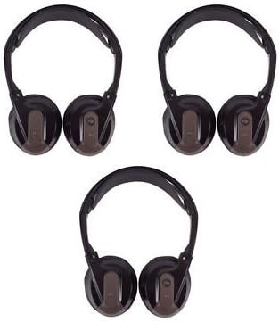3 Pairs AC3640 VPL2591 Rear Seat Entertainment Headphones Dual Channel Fold Flat IR Wireless Infra Red