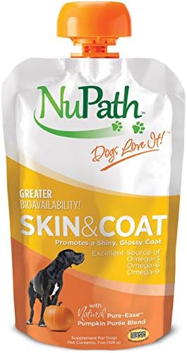 NuPath Skin &amp; Coat Pumpkin Supplement Squeeze Pouches For Dogs: Rich In Fiber And Vitamin A – In Easy-To-Squeeze Pouch (Skin &amp; Coat, 1-Pack)