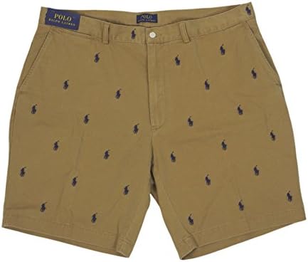 khaki polo shorts with horses