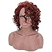 Mildiso Wigs for Black Women Short Curly Wig Afro Kinkys Curly Wigs African American Women wigs Red Wigs with Wig Cap M024