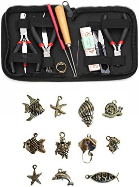 Jewelry Making Tools Kit with Tibetan Silver Plated Charms