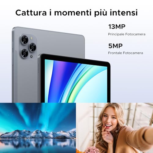 Tab G6 Android 16 Tablet 11 Inch, 4G LTE 90Hz, 30GB RAM+256GB ROM/TF 2TB, Octa-Core Tablet with Sim, 8000mAh/Gemini AI/Widevine L1/13MP+5MP/OTG/BT5/FACE ID/Dual Speakers/3.5mm Jack-Grey