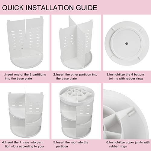image for sanipoe 360 Degree Rotation Makeup Tower Organizer, Lazy Susan Cosmeti