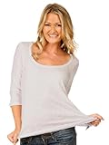 Kavio! Women Slub Jersey Scoop Neck 3/4 Sleeve