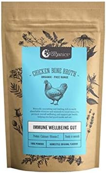 Organic Free-Range Chicken Bone Broth Homestyle - Naturally-Occurring Collagen, Vitamins, & Minerals - 12-Hour Slow-Cook For Max Nutrients, Digestion, Joint Health, & Stress Relief