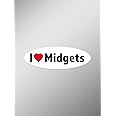 I Love Midgets Vinyl Decals Stickers (Two Pack) | Cars Trucks Vans Windows Walls Laptop Cups | Printed | 2-5.5 Inch Decals | KCD1427