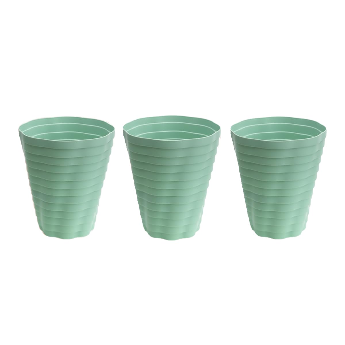 6inch Self Watering Planter Plant Pots - 3Pack Plastic Flower Pots with Deep Reservoir Planters with Drainage Hole and Tray for All Houseplants,Succulent, African Violets,Snake Plants (Green 3pc)