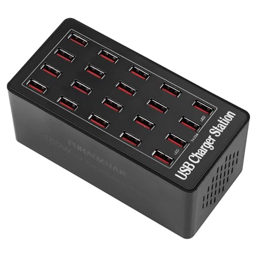 Charging Station, 100W 20-Port USB Multi Device Charger Hub with Intelligent Safety