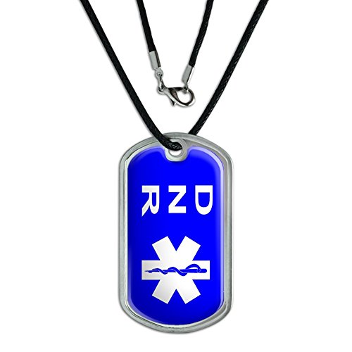 DNR Do Not Resuscitate - Military Dog Tag Black Cord Necklace