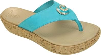 Amazon.com | Crocs Womens A-Leigh Embellished Flip Sandal (4, Turquoise) | Flip-Flops