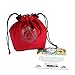 Third Die Dice Bag - Handcrafted and Reversible Drawstring Bag That Stands Open On The Table - Vibrant Red and Dark Gray