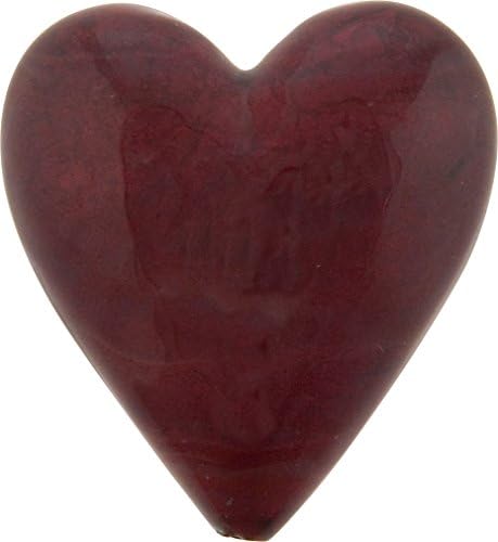 Large Murano Glass Heart Bead Red over 24kt Gold Foil 35mm by 37mm 1 Piece
