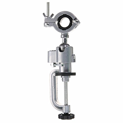Ginode 360°Bench Vises Aluminium Alloy 360 Rotating Clamp-on Grinder Holder Bench Vise for Electric Drill Stand Used For Dremel - Thumbnail 4