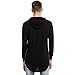 Keybur Mens Hipster Hip Hop Longline Classic Pullover Long Sleeve Hoodies Fashion Sweatshirt (L, Black)