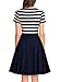Miusol Women's Navy Style Stripe Scoop Neck 2/3 Sleeve Casual Swing Dress